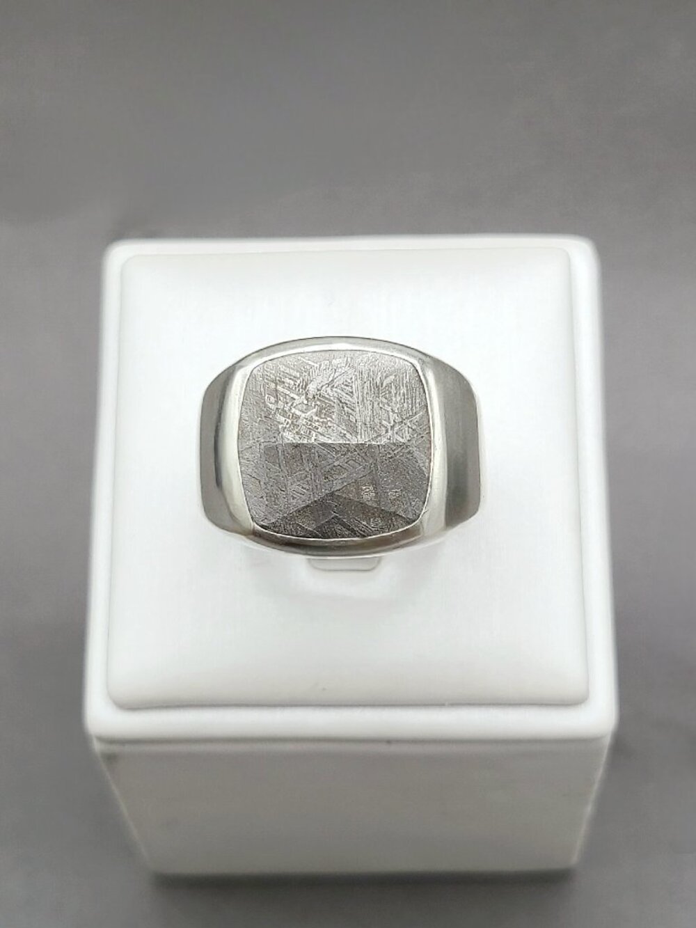 David Yurman Faceted Cushion Singet Ring w/ Meteorite - 19mm - Size 12